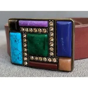 Fossil | Accessories | Fossil Brown Leather Belt Stone  display picture 1